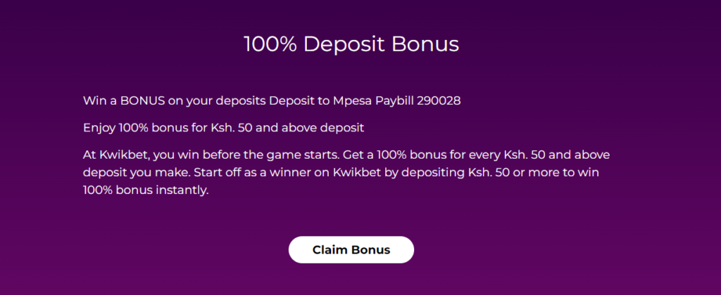 Kwikbet Welcome Bonus