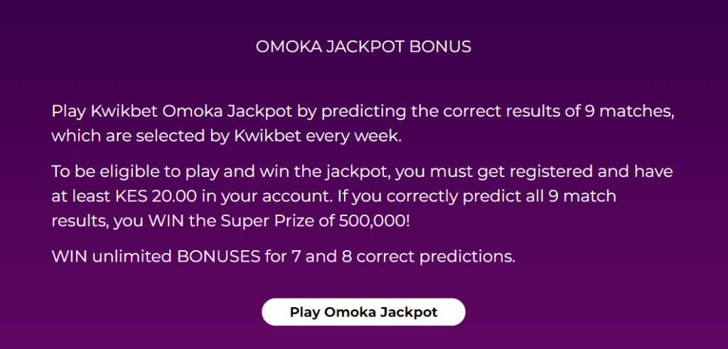 Omoka Jackpot Bonus