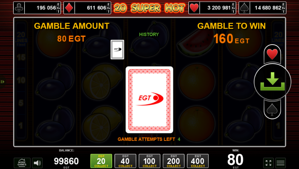 20 Super Hot slot game Gamble Feature