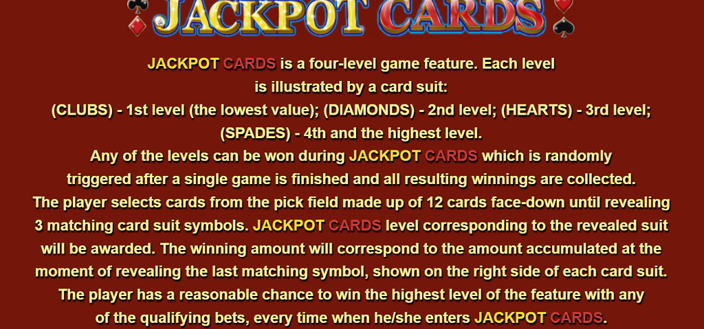 Jackpot Cards Feature