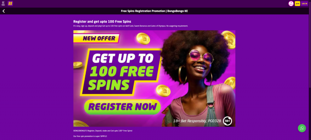 Bongo Bogno Free Spins Registration Promotion