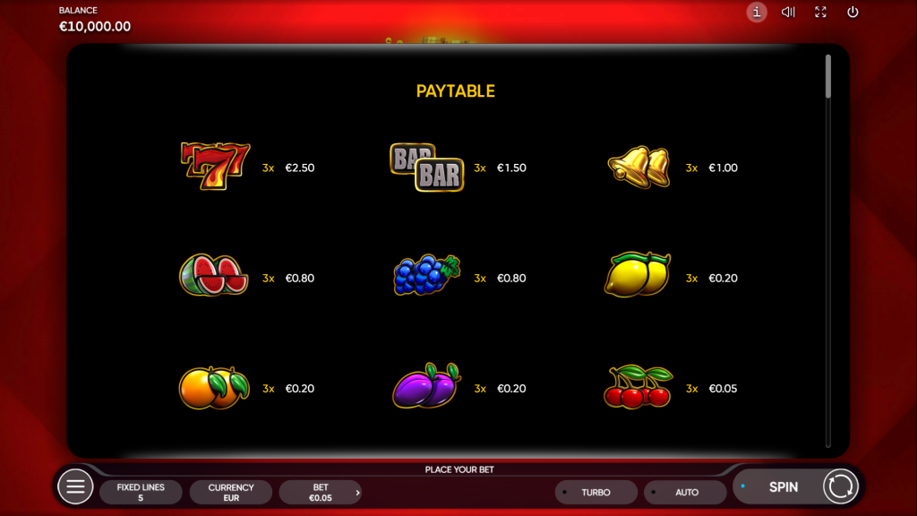 Crown Coins Slot Symbols