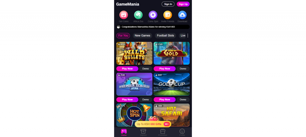 GameMania Casino Kenya