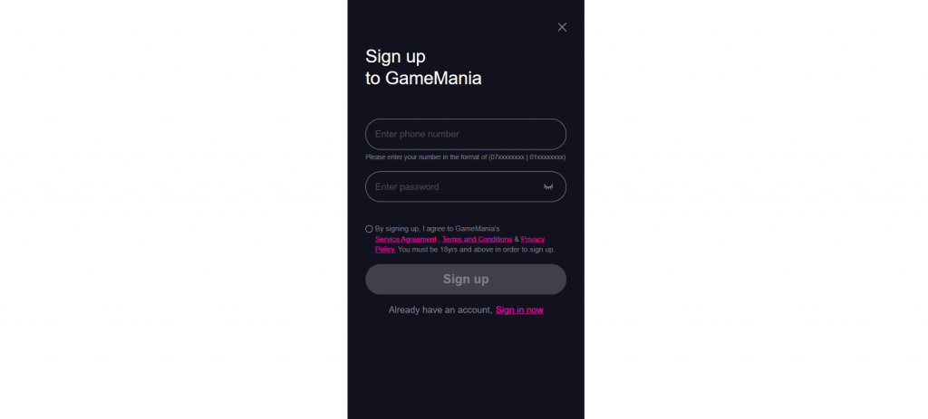 GamemMania Registration